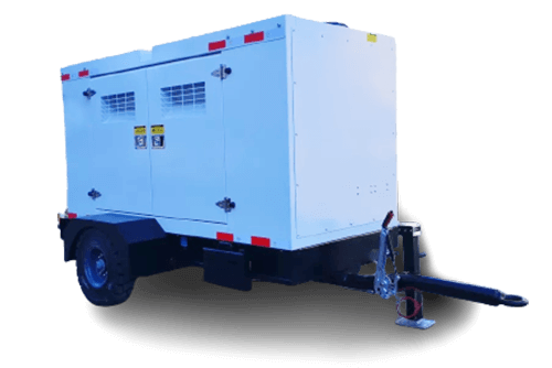 Mobile diesel generator providing portable and reliable power for on-the-go applications and remote sites.