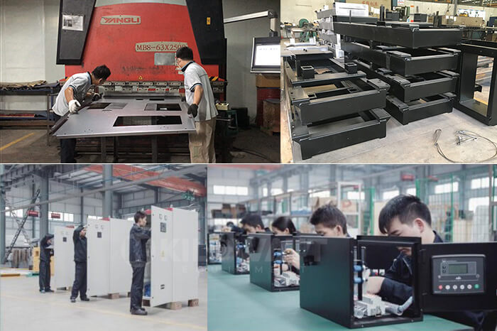 diesel generator Workshops for metal sheet fabrication and electrical assembly and testing.