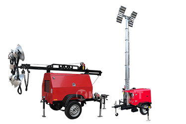 LED light tower diesel generator 4x400W portable.